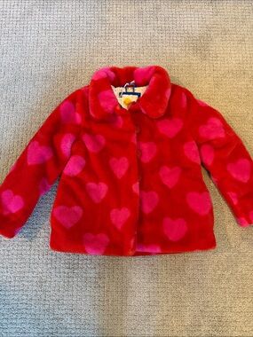 Mini Boden Girl’s Faux fur Heart Jacket